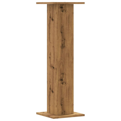 Speakerstandaards 2 st 30x30x95 cm hout artisanaal eikenkleurig