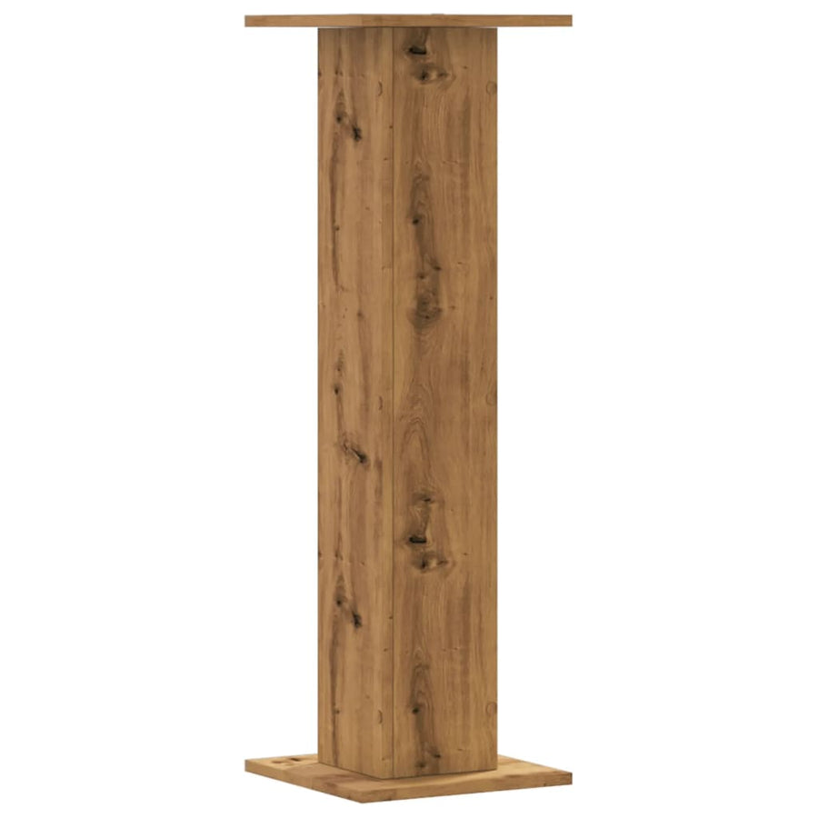 Speakerstandaards 2 st 30x30x95 cm hout artisanaal eikenkleurig