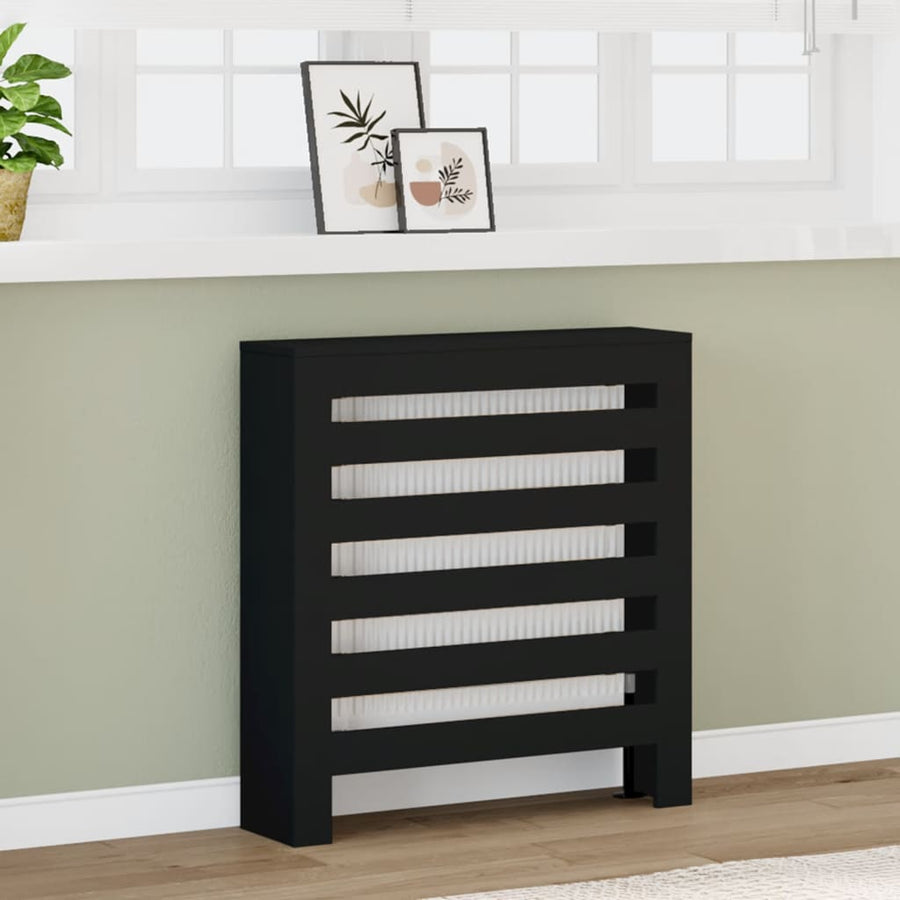 Radiatorombouw 78x20x82 cm bewerkt hout zwart