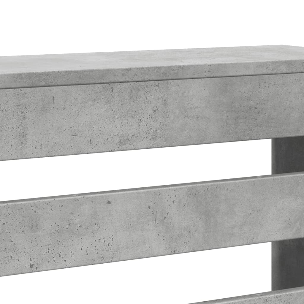 Radiatorombouw 104x20x82 cm bewerkt hout betongrijs