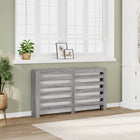Radiator cover 149x20x82 cm engineered wood grey Sonoma oak