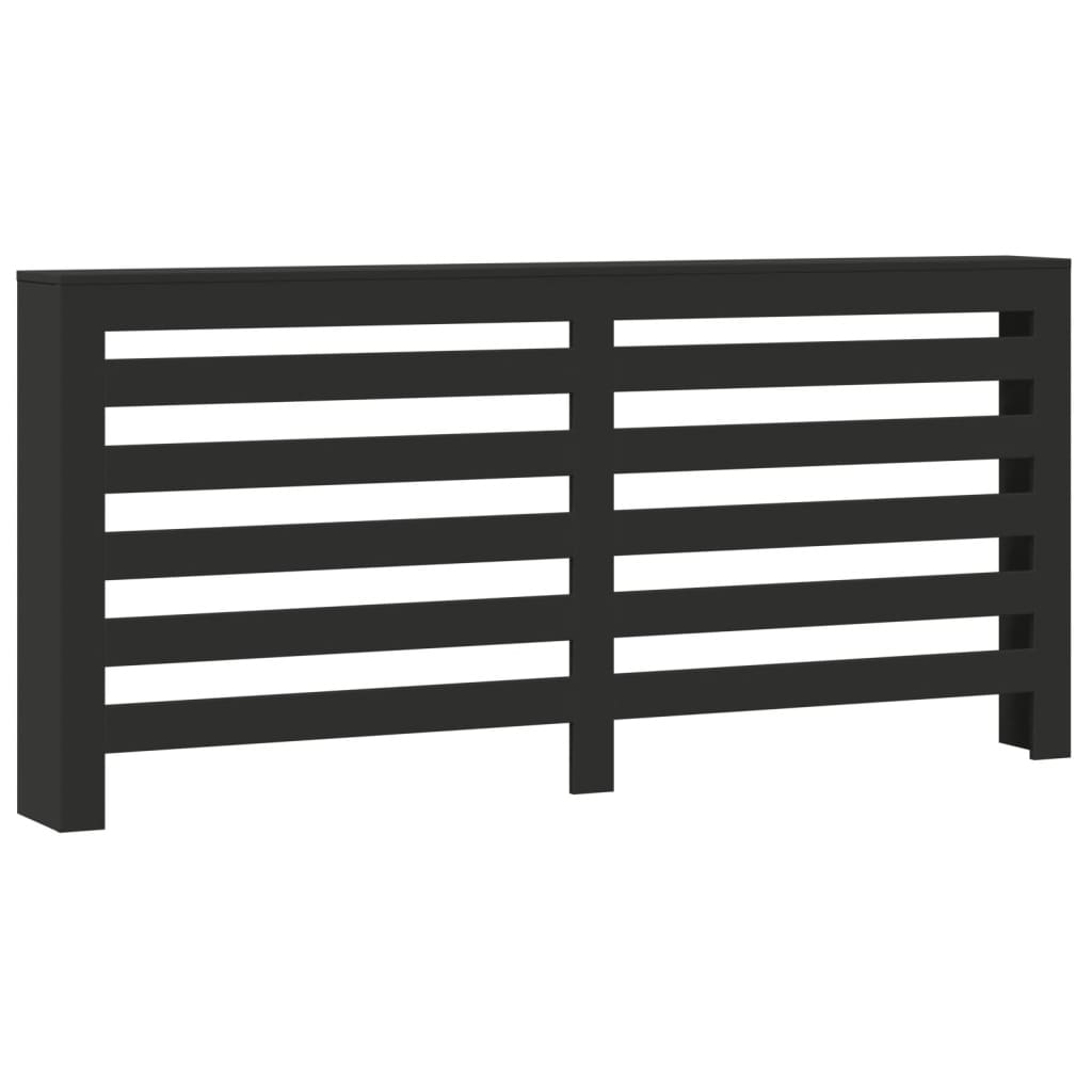 Radiatorombouw 175x20x82 cm bewerkt hout zwart
