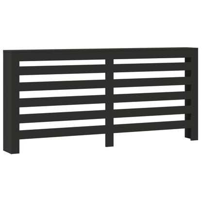 Radiatorombouw 175x20x82 cm bewerkt hout zwart