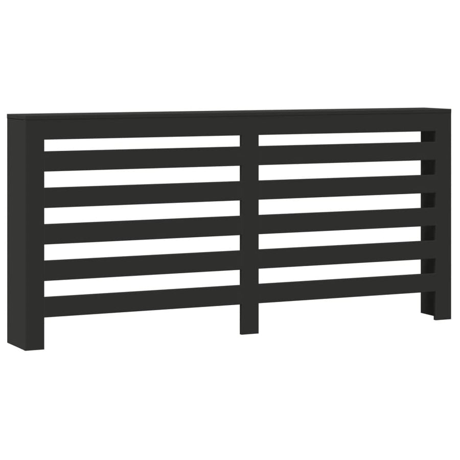 Radiatorombouw 175x20x82 cm bewerkt hout zwart
