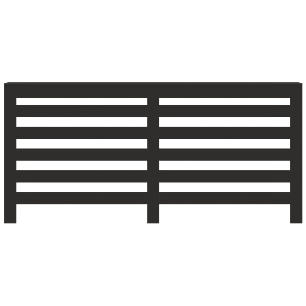 Radiatorombouw 175x20x82 cm bewerkt hout zwart