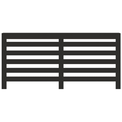 Radiatorombouw 175x20x82 cm bewerkt hout zwart