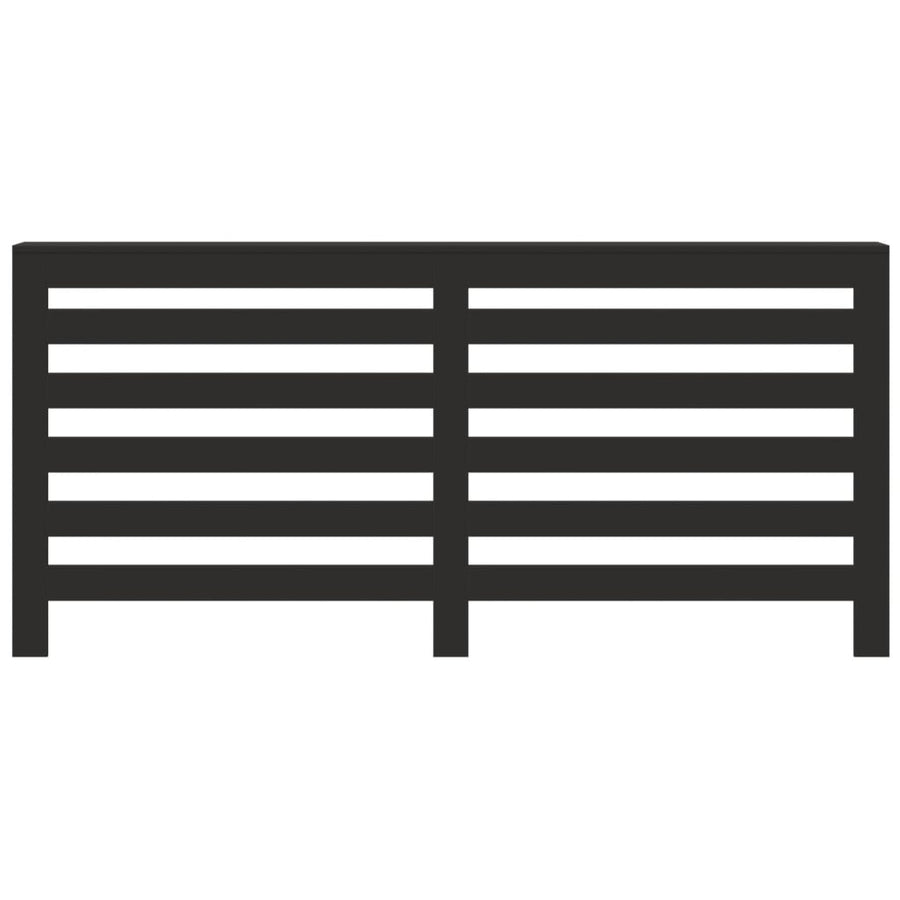 Radiatorombouw 175x20x82 cm bewerkt hout zwart