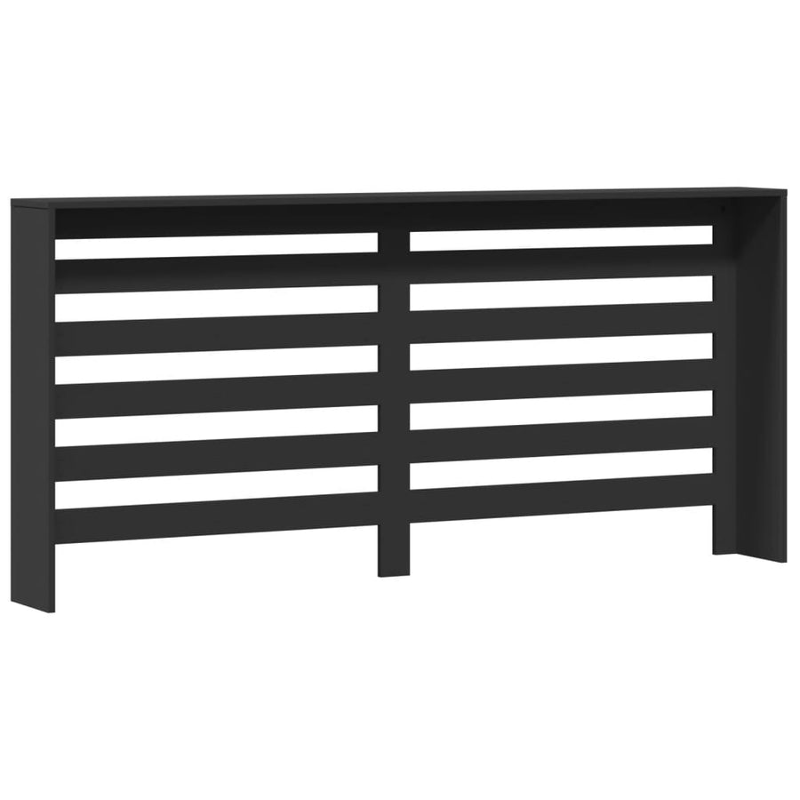 Radiatorombouw 175x20x82 cm bewerkt hout zwart