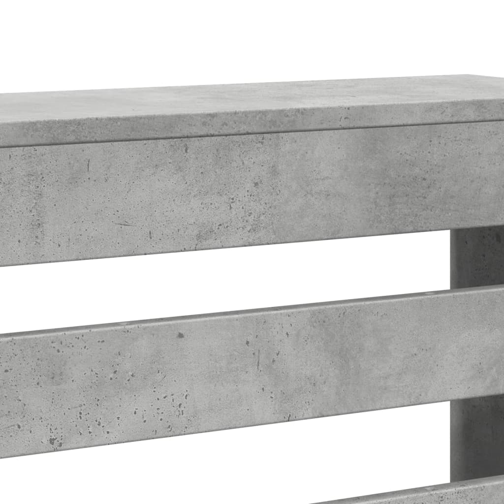 Radiatorombouw 175x20x82 cm bewerkt hout betongrijs