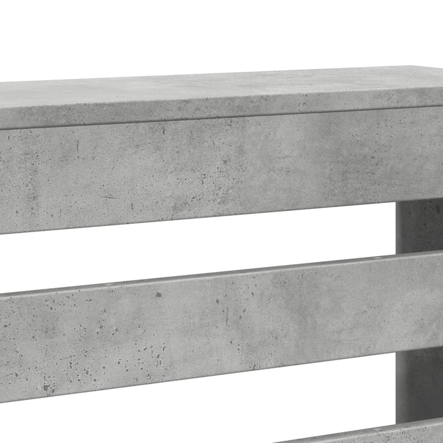 Radiatorombouw 175x20x82 cm bewerkt hout betongrijs