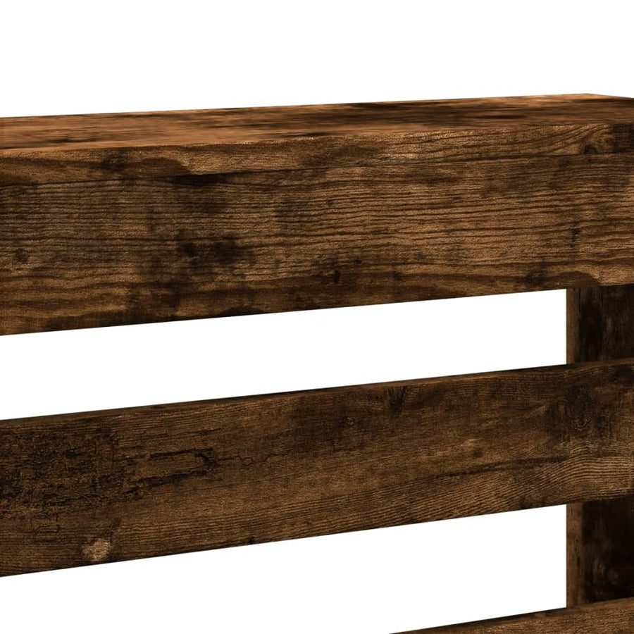 Radiatorombouw 175x20x82 cm bewerkt hout gerookt eikenkleurig