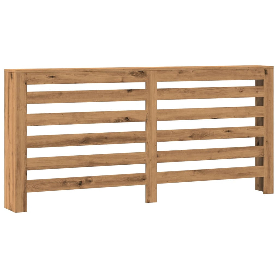 Radiatorombouw 175x20x82 cm bewerkt hout artisanaal eikenkleur