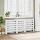 Radiator cover 205x21.5x83.5 cm engineered wood white