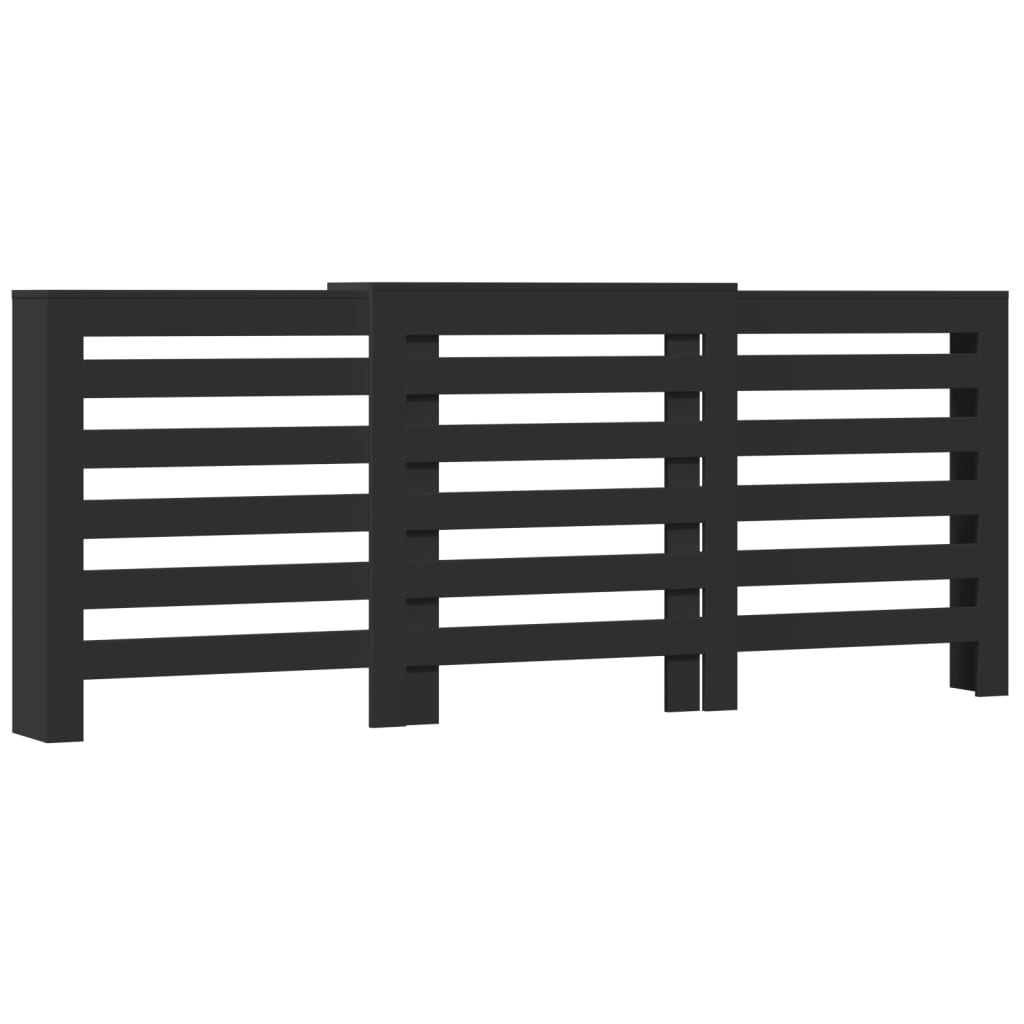 Radiatorombouw 205x21,5x83,5 cm bewerkt hout zwart