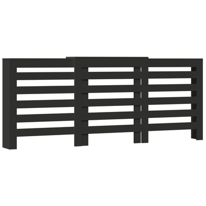 Radiatorombouw 205x21,5x83,5 cm bewerkt hout zwart