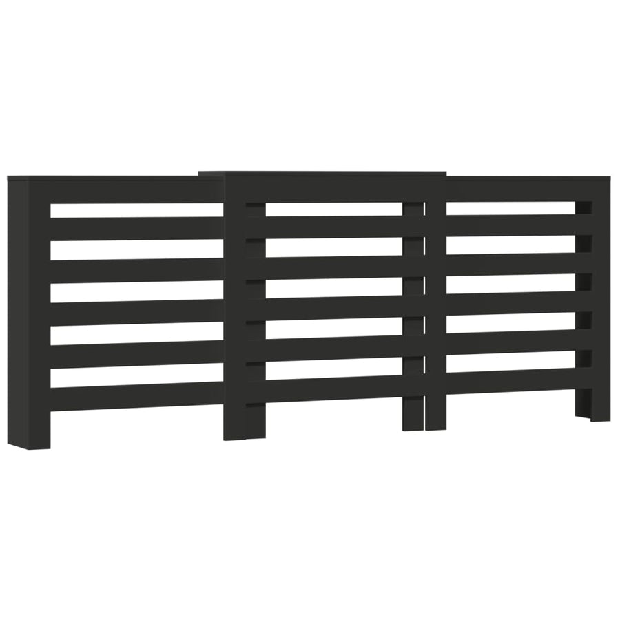 Radiatorombouw 205x21,5x83,5 cm bewerkt hout zwart