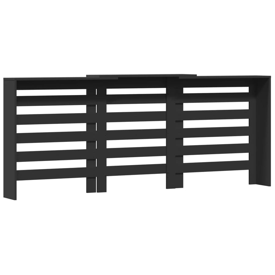 Radiatorombouw 205x21,5x83,5 cm bewerkt hout zwart