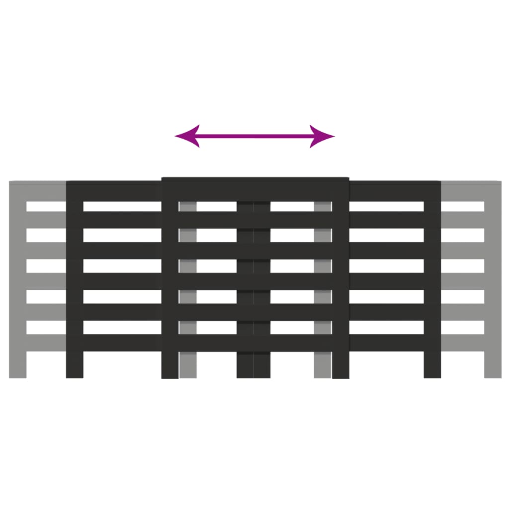 Radiatorombouw 205x21,5x83,5 cm bewerkt hout zwart