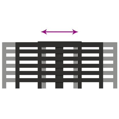 Radiatorombouw 205x21,5x83,5 cm bewerkt hout zwart