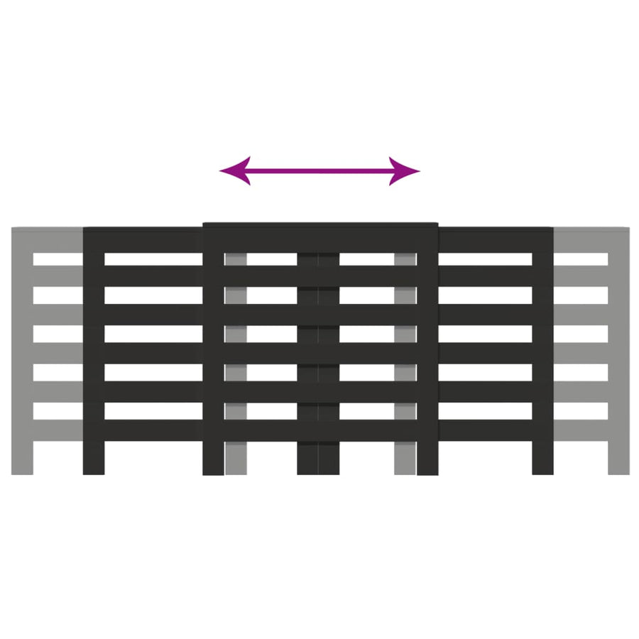 Radiatorombouw 205x21,5x83,5 cm bewerkt hout zwart