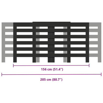 Radiatorombouw 205x21,5x83,5 cm bewerkt hout zwart