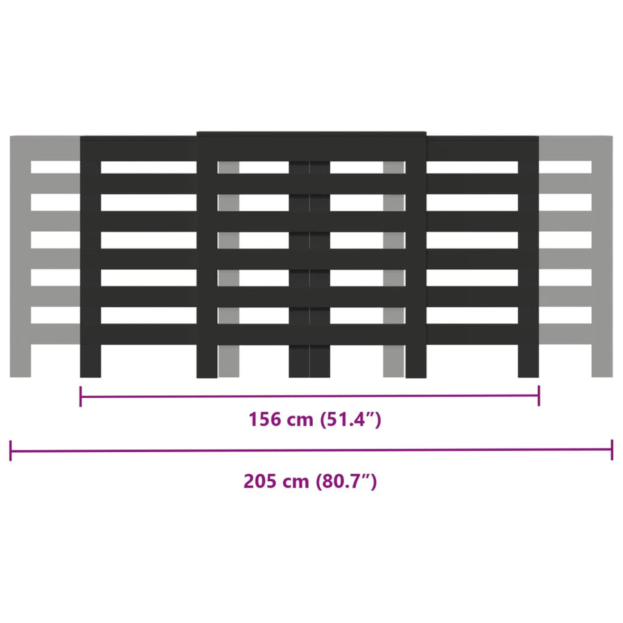 Radiatorombouw 205x21,5x83,5 cm bewerkt hout zwart