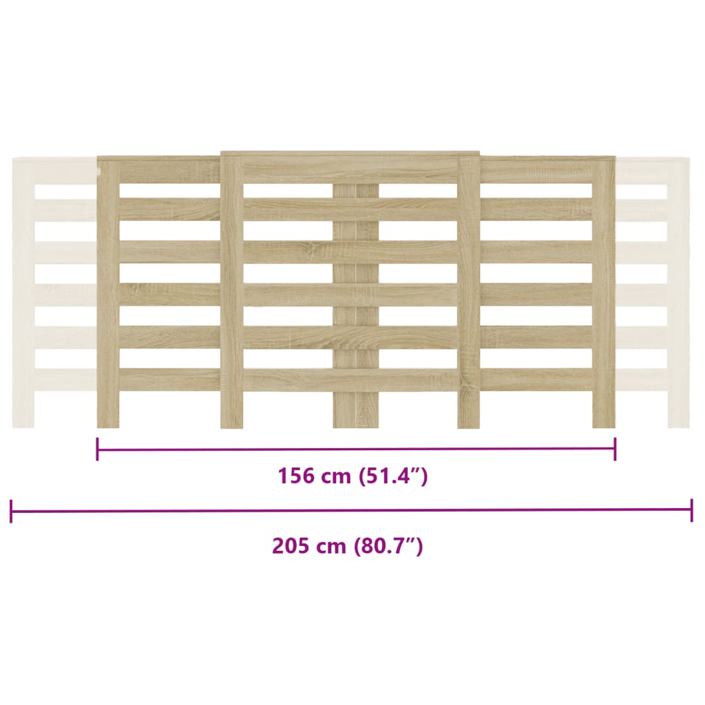 Radiatorombouw 205x21,5x83,5 cm bewerkt hout sonoma eikenkleur