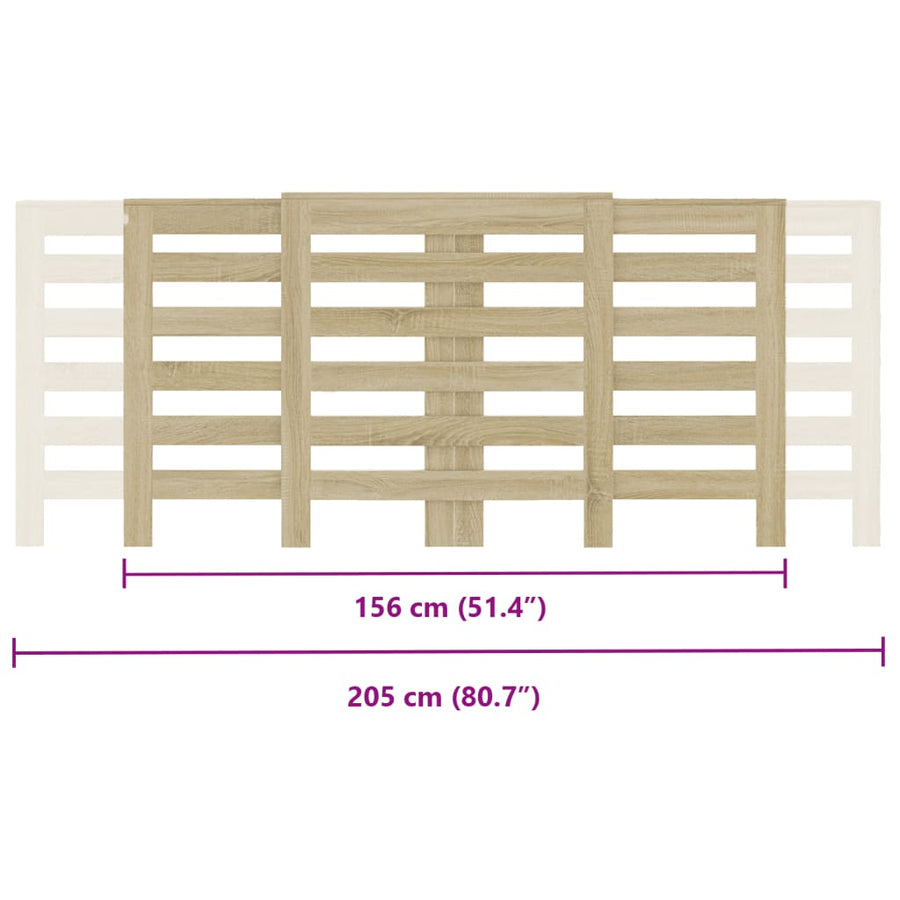 Radiatorombouw 205x21,5x83,5 cm bewerkt hout sonoma eikenkleur