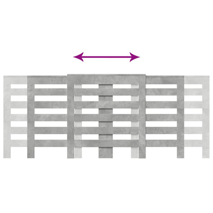 Radiatorombouw 205x21,5x83,5 cm bewerkt hout betongrijs