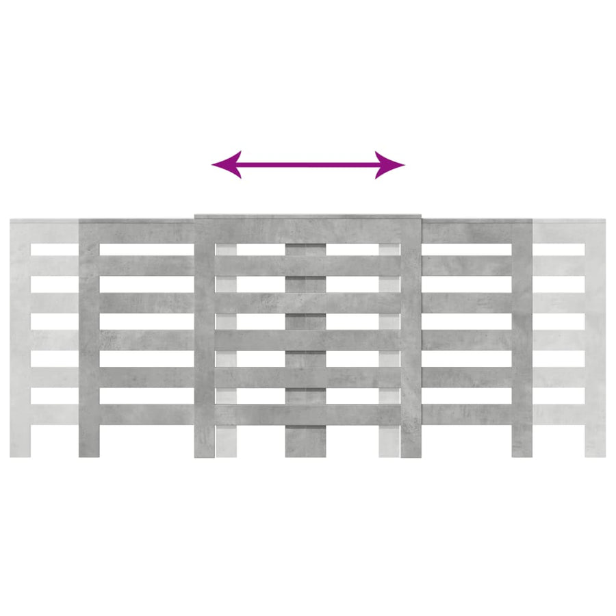 Radiatorombouw 205x21,5x83,5 cm bewerkt hout betongrijs