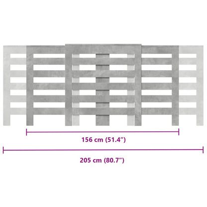 Radiatorombouw 205x21,5x83,5 cm bewerkt hout betongrijs