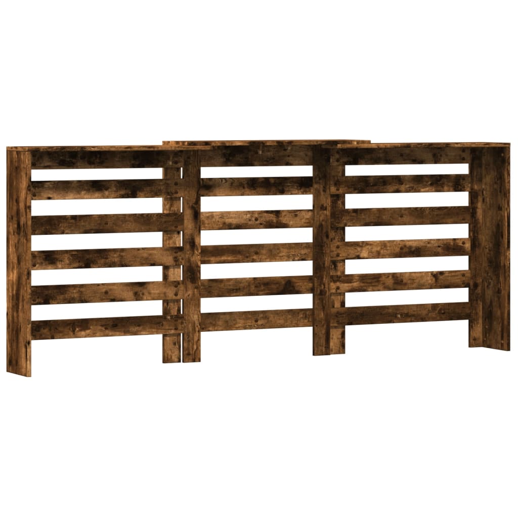 Radiatorombouw 205x21,5x83,5 cm bewerkt hout gerookt eikenkleur