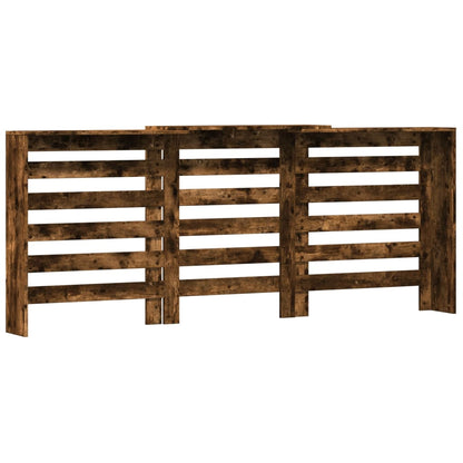Radiatorombouw 205x21,5x83,5 cm bewerkt hout gerookt eikenkleur