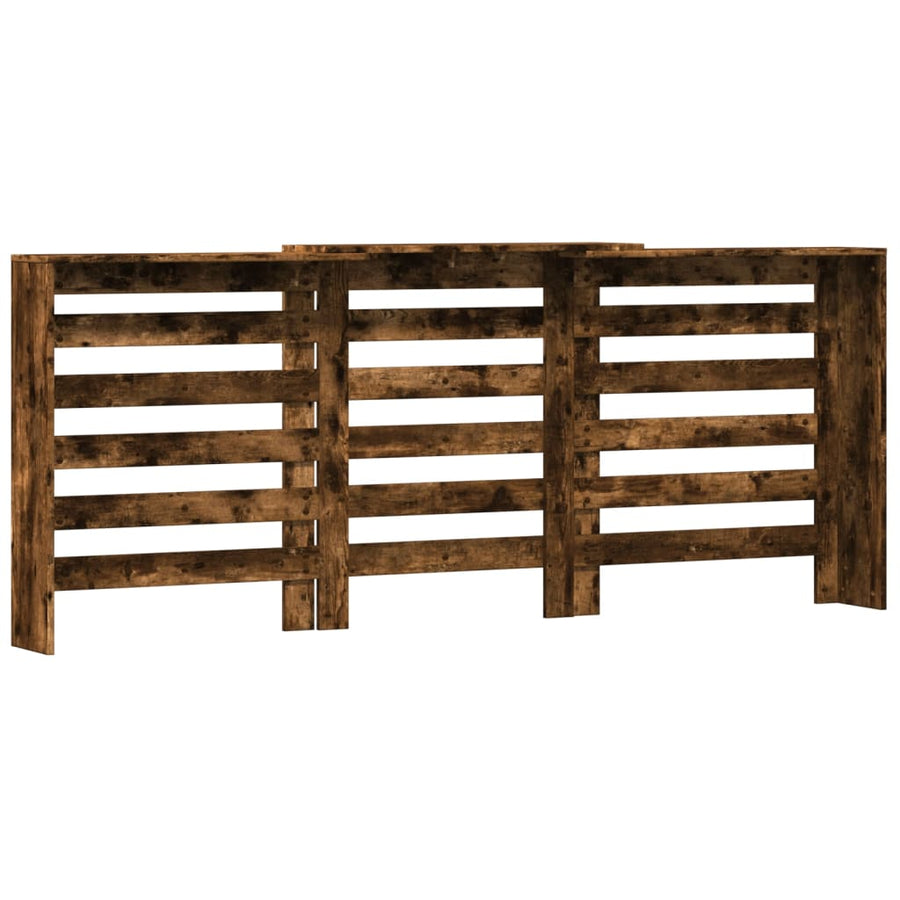 Radiatorombouw 205x21,5x83,5 cm bewerkt hout gerookt eikenkleur