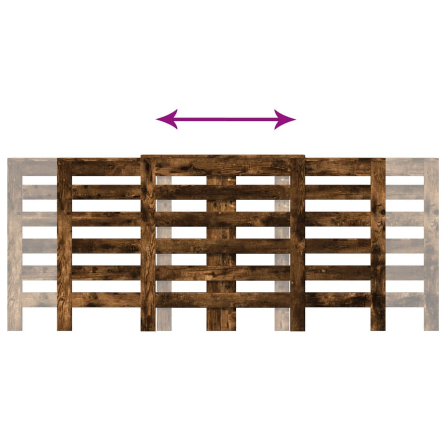 Radiatorombouw 205x21,5x83,5 cm bewerkt hout gerookt eikenkleur