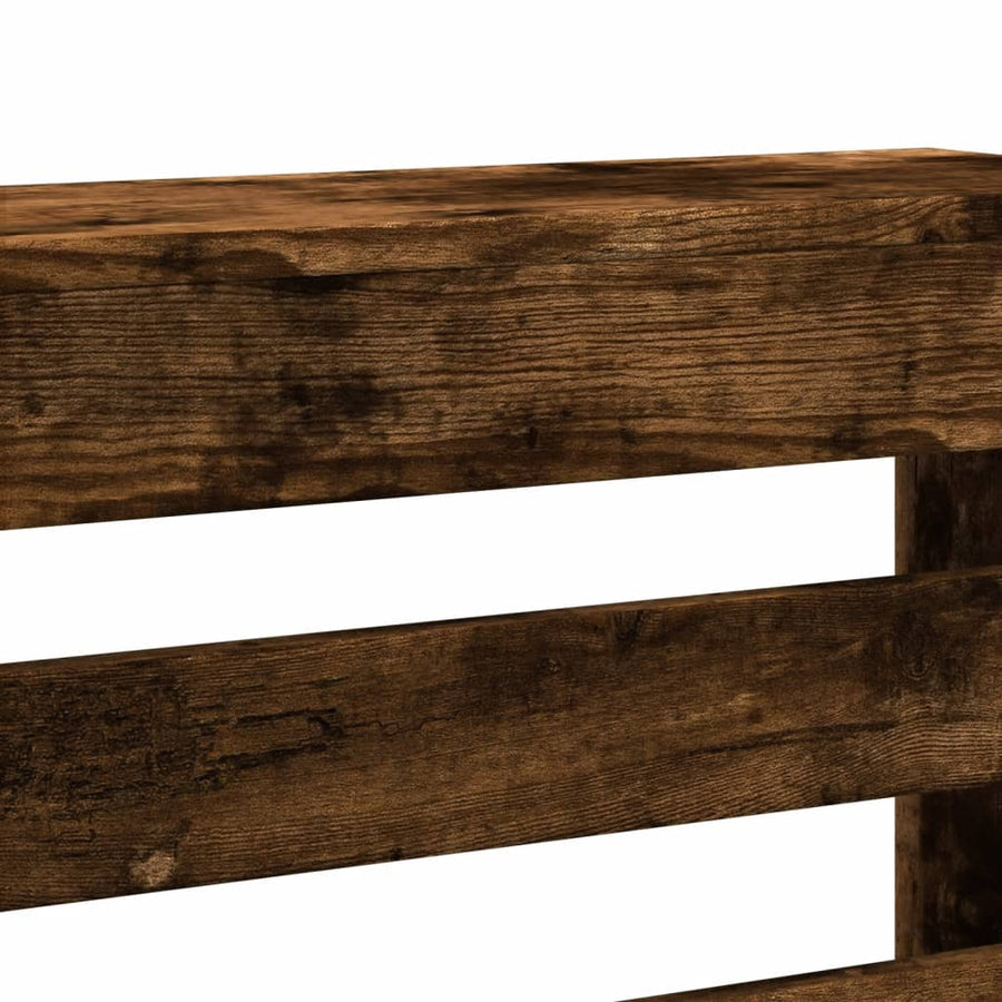 Radiatorombouw 205x21,5x83,5 cm bewerkt hout gerookt eikenkleur