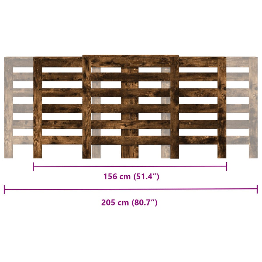 Radiatorombouw 205x21,5x83,5 cm bewerkt hout gerookt eikenkleur