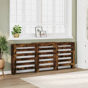 Radiatorombouw 205x21,5x83,5 cm bewerkt hout gerookt eiken