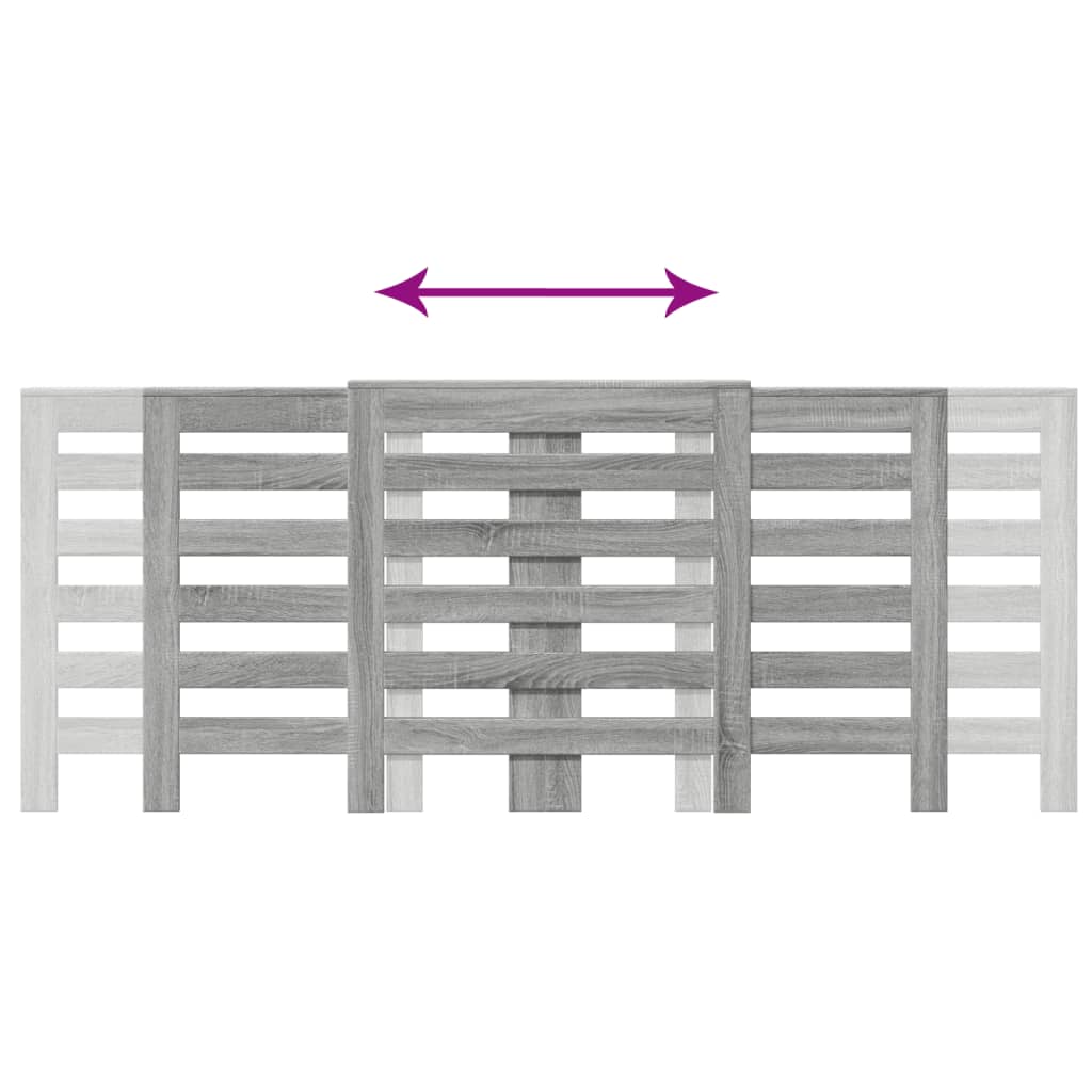 Radiatorombouw 205x21,5x83,5 cm bewerkt hout grijs sonoma eiken