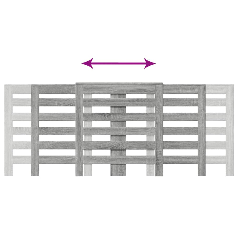 Radiatorombouw 205x21,5x83,5 cm bewerkt hout grijs sonoma eiken