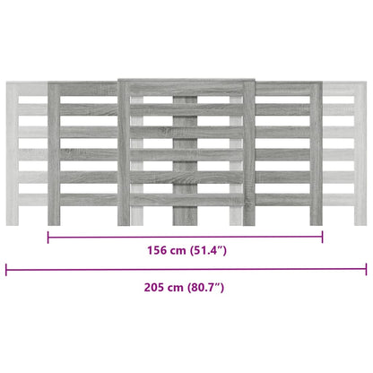 Radiatorombouw 205x21,5x83,5 cm bewerkt hout grijs sonoma eiken