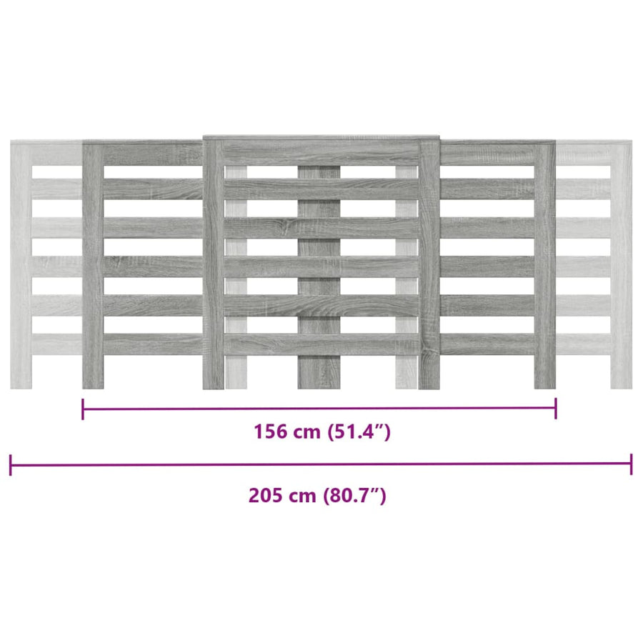 Radiatorombouw 205x21,5x83,5 cm bewerkt hout grijs sonoma eiken