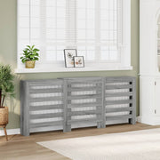 Radiatorombouw 205x21,5x83,5 cm bewerkt hout grijs