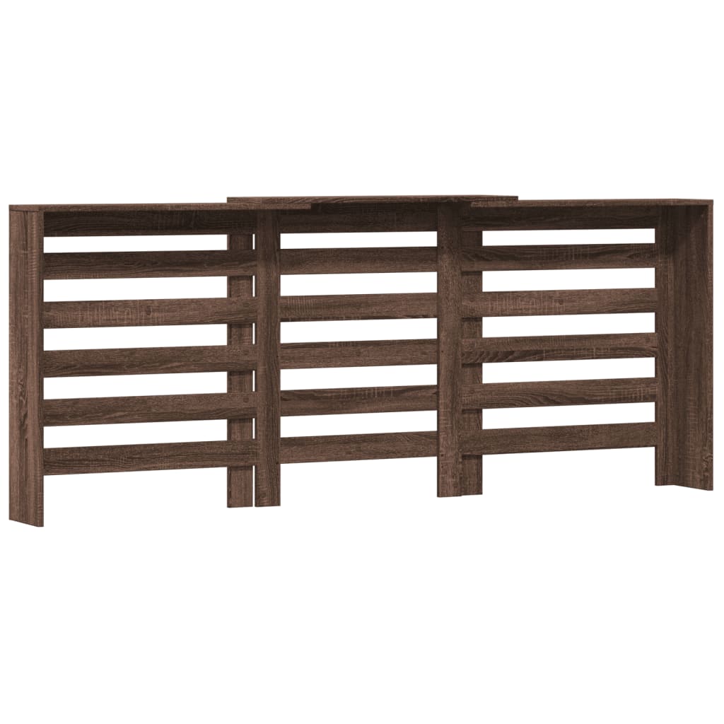 Radiatorombouw 205x21,5x83,5 cm bewerkt hout bruin eikenkleurig