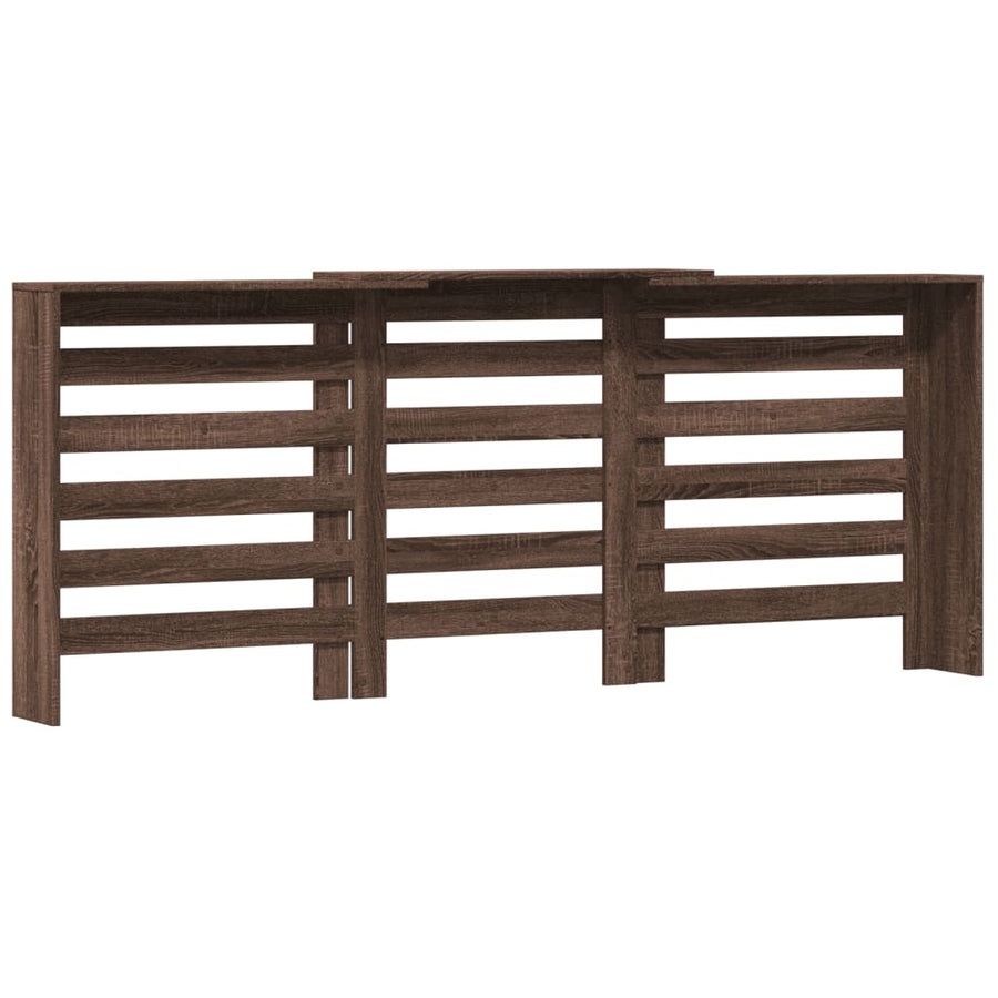 Radiatorombouw 205x21,5x83,5 cm bewerkt hout bruin eikenkleurig