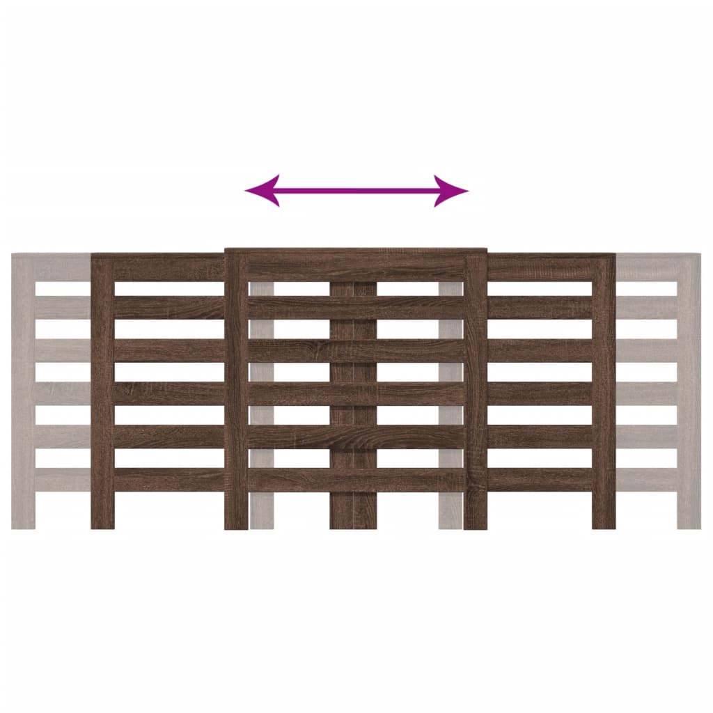 Radiatorombouw 205x21,5x83,5 cm bewerkt hout bruin eikenkleurig