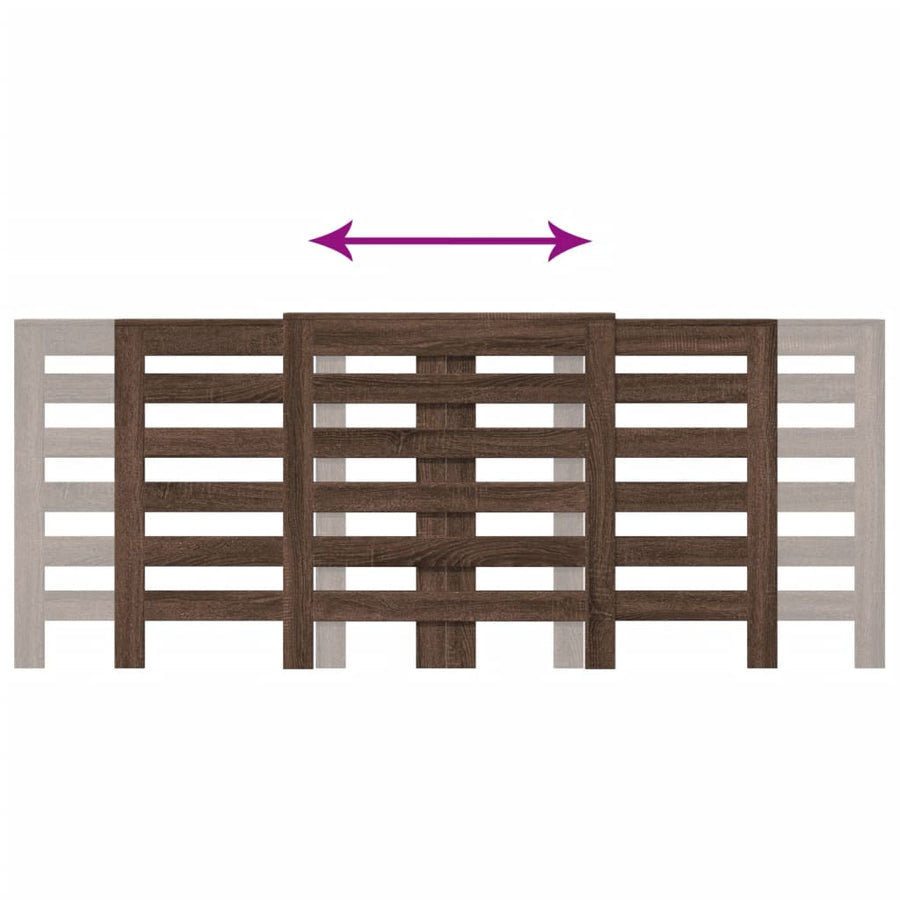 Radiatorombouw 205x21,5x83,5 cm bewerkt hout bruin eikenkleurig