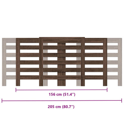 Radiatorombouw 205x21,5x83,5 cm bewerkt hout bruin eikenkleurig
