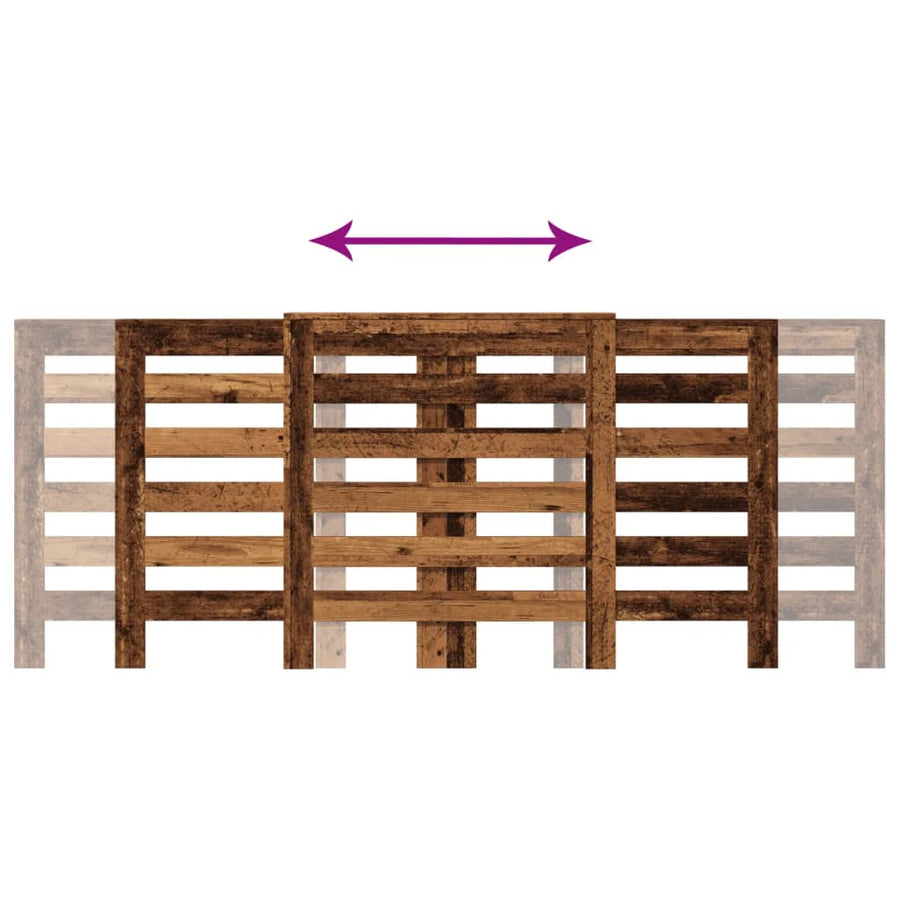 Radiatorombouw 205x21,5x83,5 cm bewerkt hout oud hout