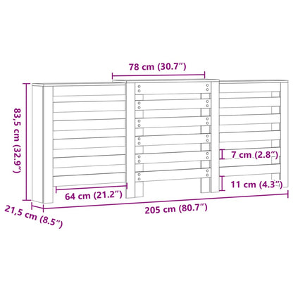 Radiatorombouw 205x21,5x83,5 cm bewerkt hout oud hout
